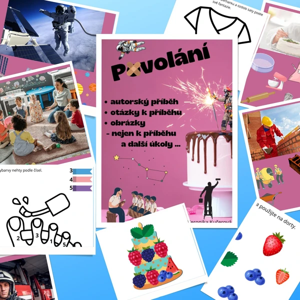 Povolání - příběh s úkoly a obrázky 