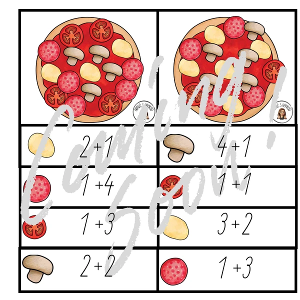 Sčítání a odčítání 0-5 - PIZZA PRO VŠECHNY