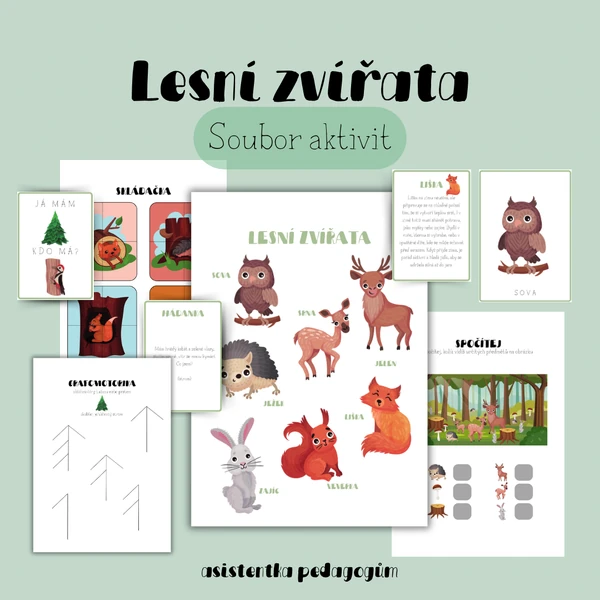 Lesní zvířátka / Zvířata v zimě - soubor aktivit