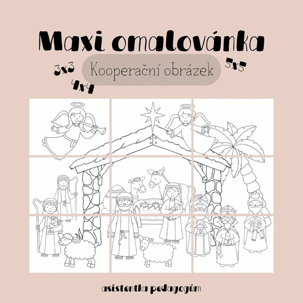 Betlém - kooperační maxi omalovánka
