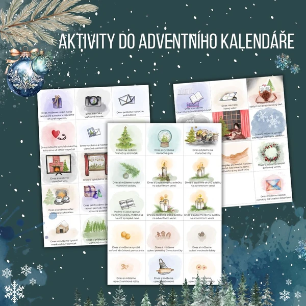 PDF ke stažení: Adventní kalendář aktivity s autorskými ilustracemi