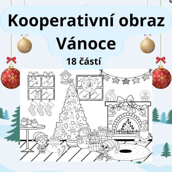 Vánoční malování - kooperativní obraz