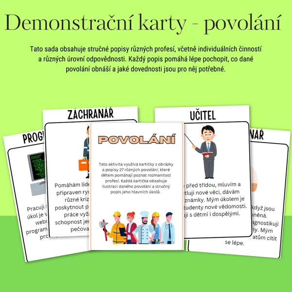 Demonstrační kartičky - povolání