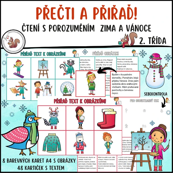 Přečti a přiřaď - zima