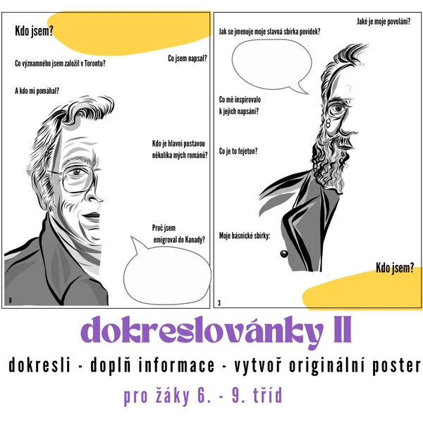 Dokreslovánky II - čeští spisovatelé