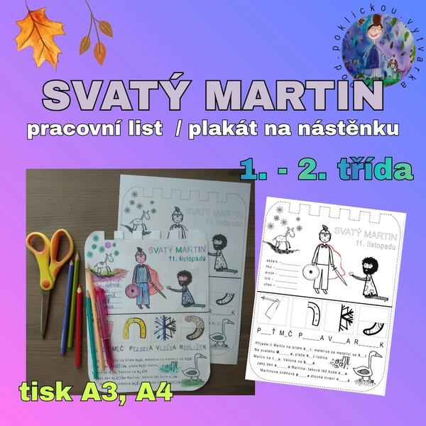 Svatý Martin - pracovní list / plakát na nástěnku