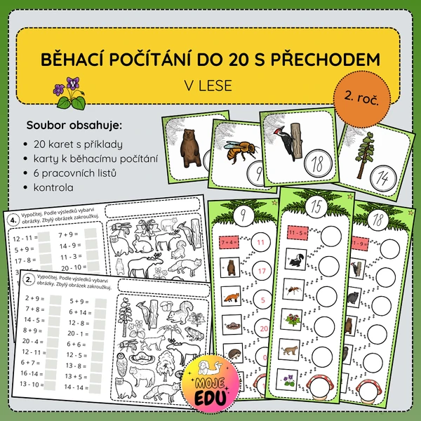 Běhací počítání do 20 s přechodem - V lese
