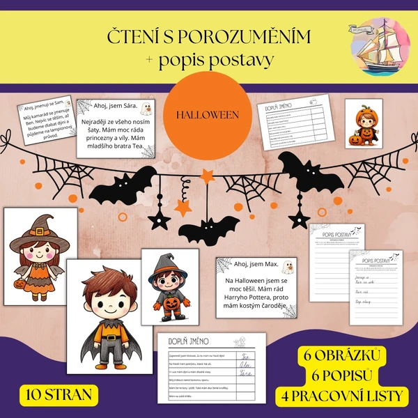 HALLOWEEN - čtení s porozuměním + popis postavy