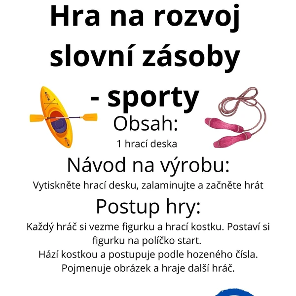 Hra na rozvoj slovní zásoby - sporty
