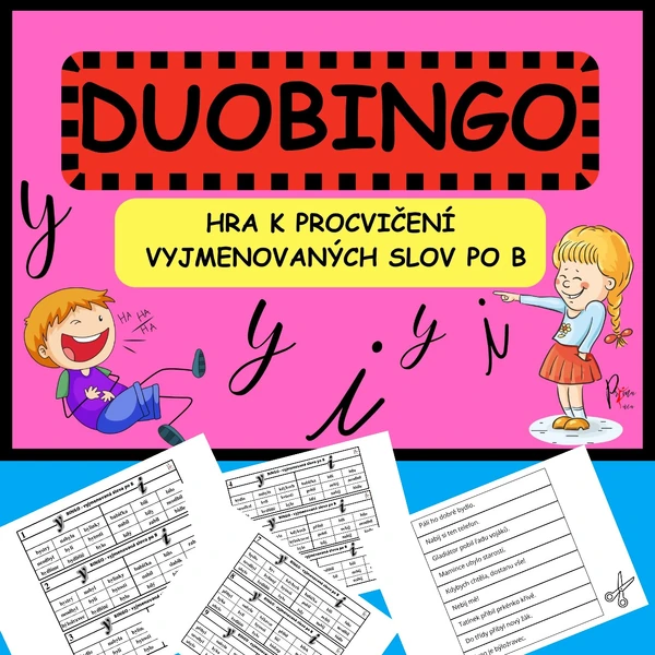 VYJMENOVANÁ SLOVA PO B - DUOBINGO - HRA K PROCVIČENÍ