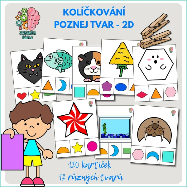 Kolíčkování - poznej tvar 2D