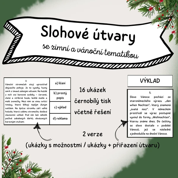 Slohové útvary - ukázky (vánoční edice)