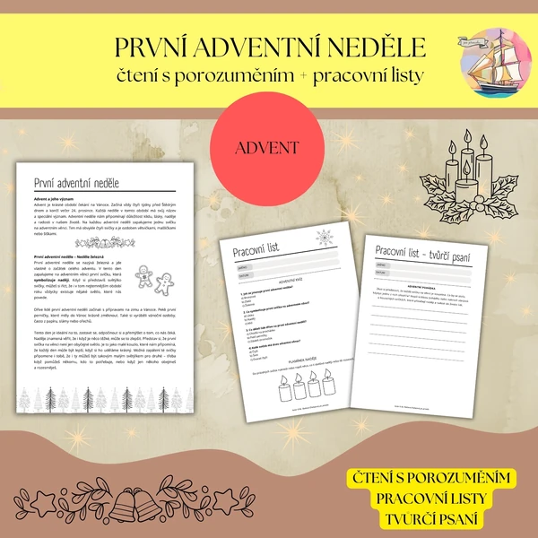 První adventní neděle - čtení s porozuměním (+ tvůrčí psaní)