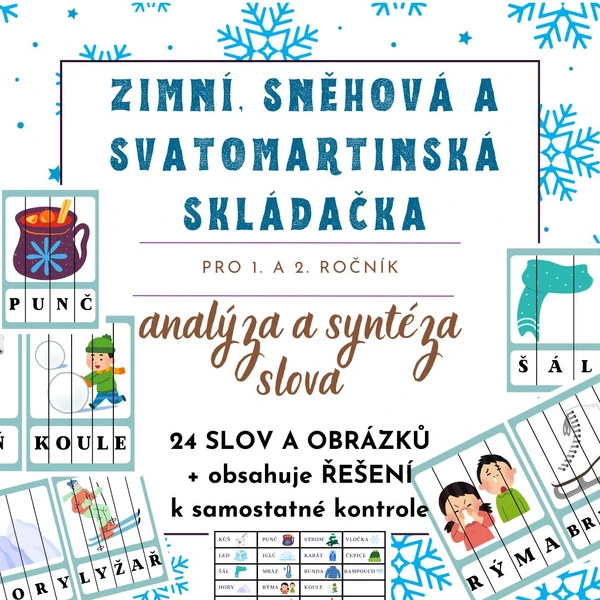 Analýza a syntéza slova - zima, sníh a sv. Martin