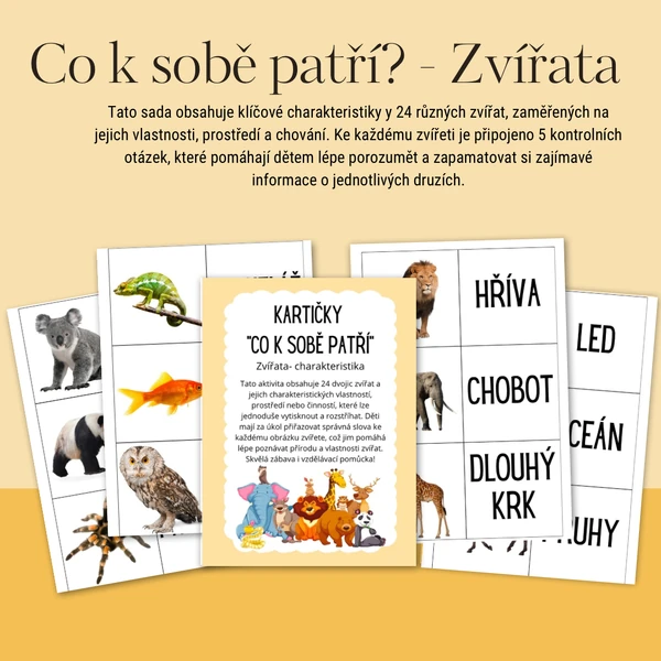 "Co k sobě patří?" - Zvířata