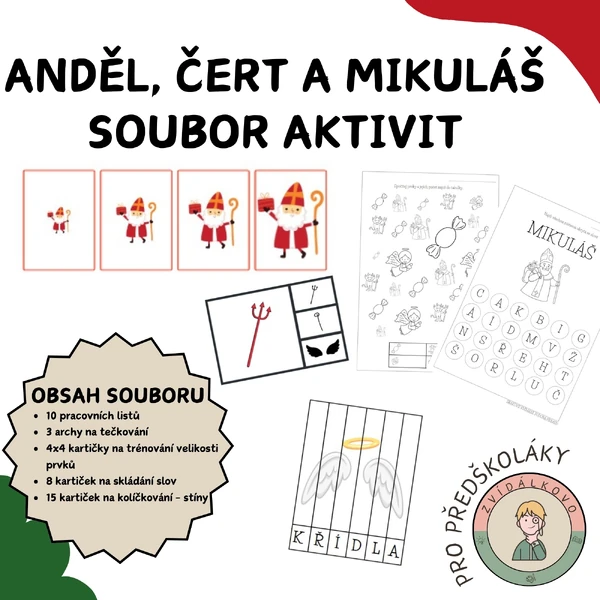 Anděl, čert a Mikuláš - soubor aktivit 