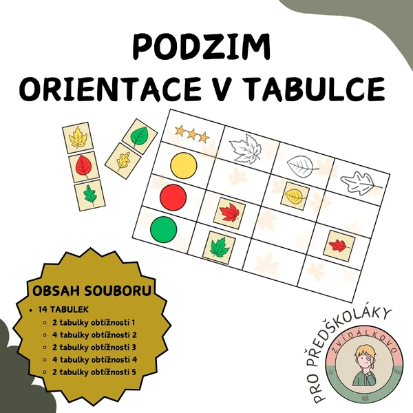 Podzim - orientace v tabulce 
