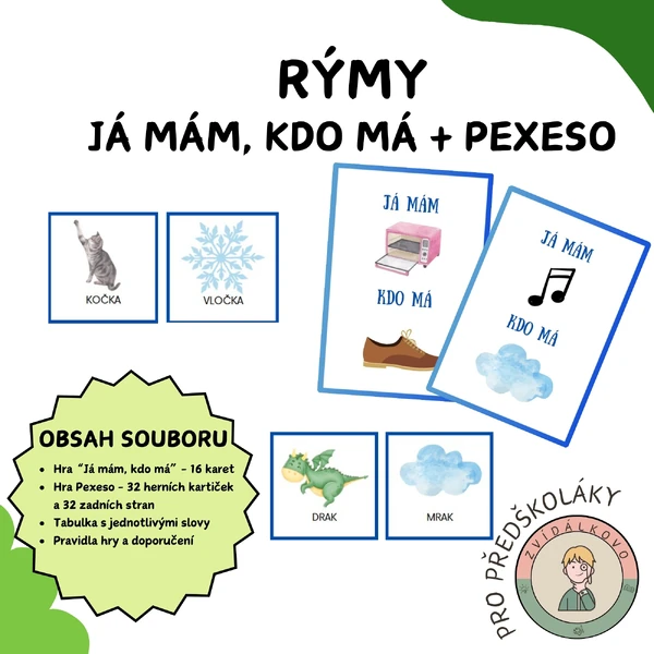 Rýmy - Já mám, kdo má + Pexeso 