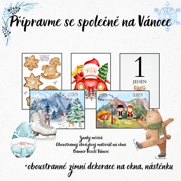 Výzdoba třídy, Zima , Vánoční dekorace třídy, Dekorace na okna