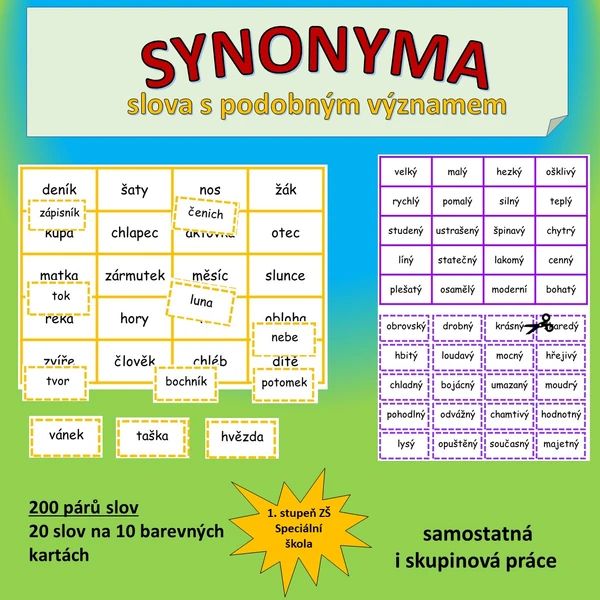 SYNONYMA SLOVA S PODOBNÝM VÝZNAMEM