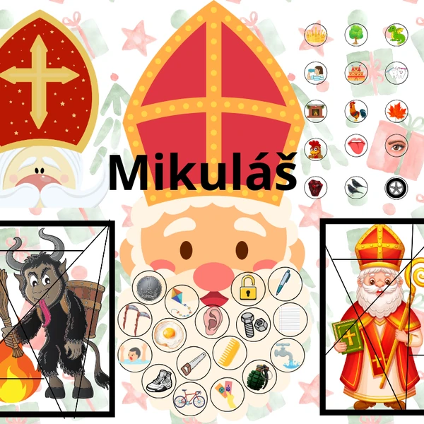 Mikuláš, homonyma, puzzle, grafomotorika