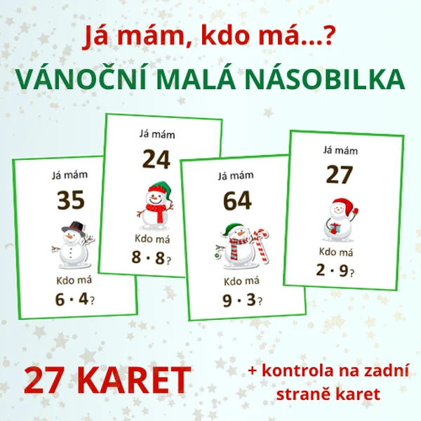 Já mám, kdo má…? – Vánoční malá násobilka (násobení)