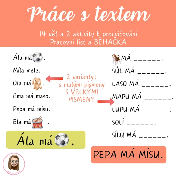 Práce s textem pro prvňáčky