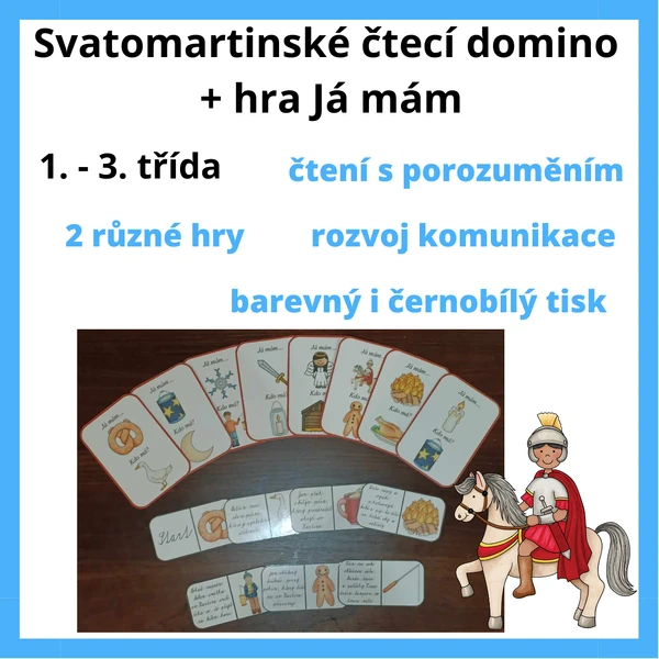 Svatomartinské čtecí domino + hra Já mám