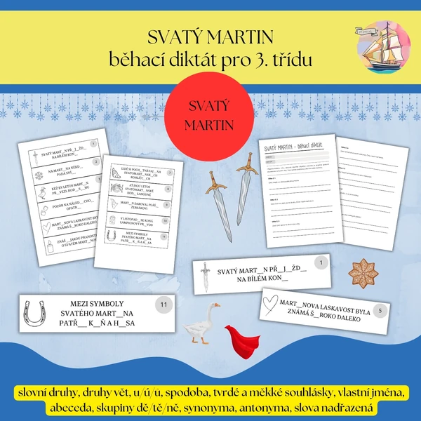 SVATÝ MARTIN - běhací diktát pro 3. třídu