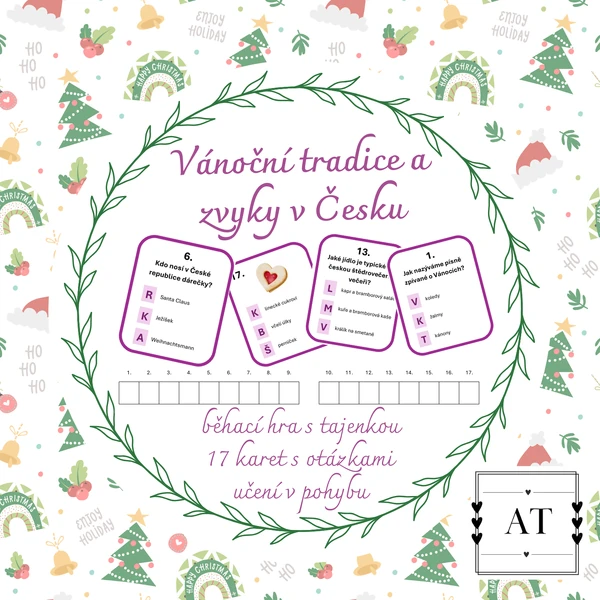 Vánoční tradice a zvyky v Česku - běhací hra s tajenkou