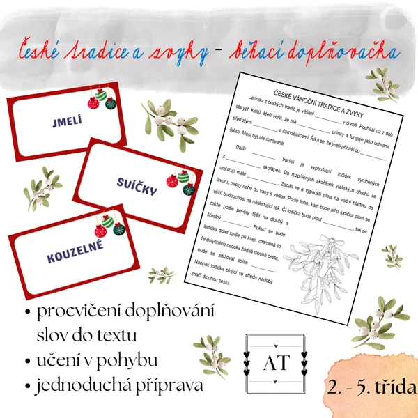 České vánoční tradice a zvyky - běhací doplňovačka