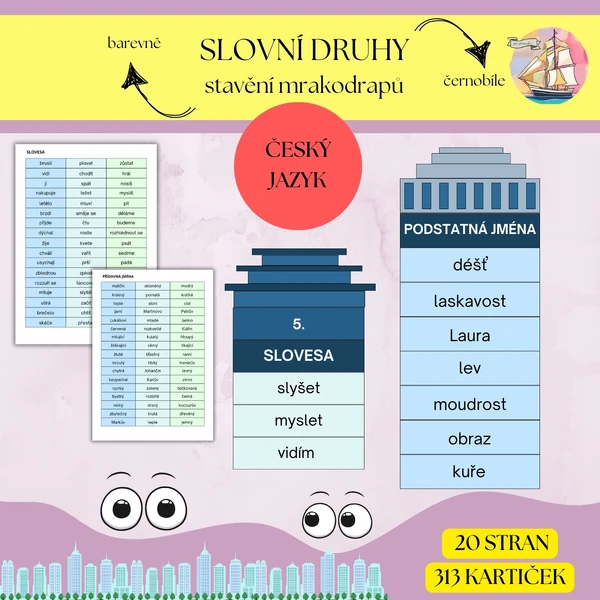 Slovní druhy - stavění mrakodrapů