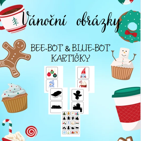 Vánoce - Bee-Bot a Blue-Bot kartičky