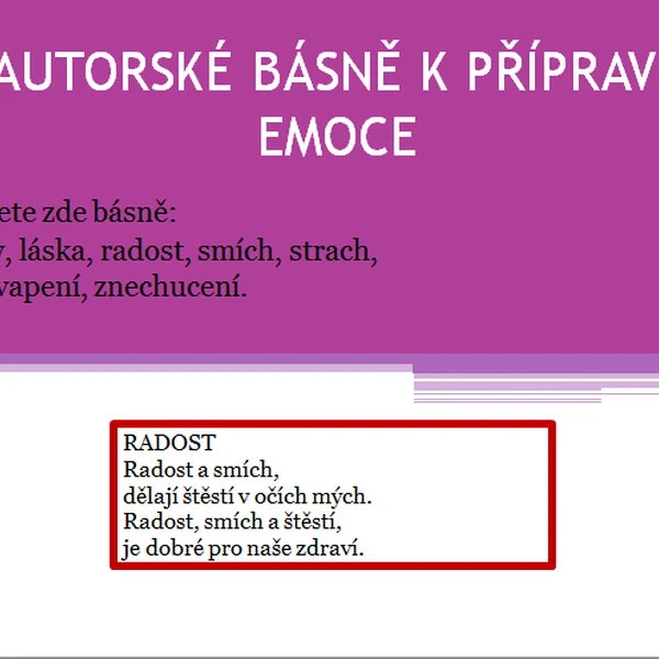 Autorské básně emoce