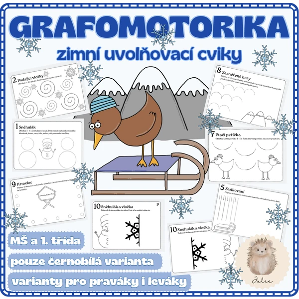 Grafomotorika - uvolňovací cviky - ZIMA