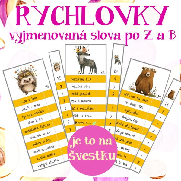Rychlovky - vyjmenovaná slova po Z a B