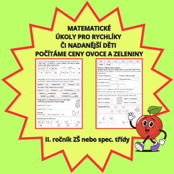 MATEMATIKA - POČÍTÁME CENY OVOCE A ZELENINY (OPAKOVÁNÍ 2. ROČNÍK)