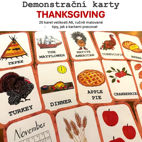 Demonstrační karty - flashcards - THANKSGIVING