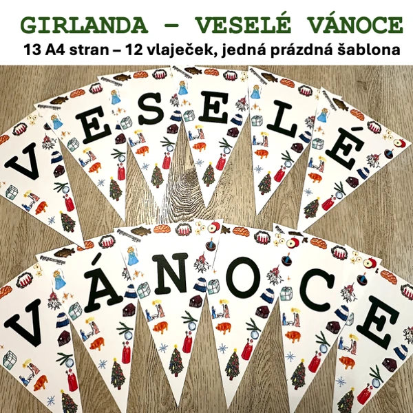 Veselé Vánoce - girlanda