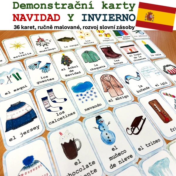 Demonstrační karty - Navidad y Invierno (Vánoce a zima)