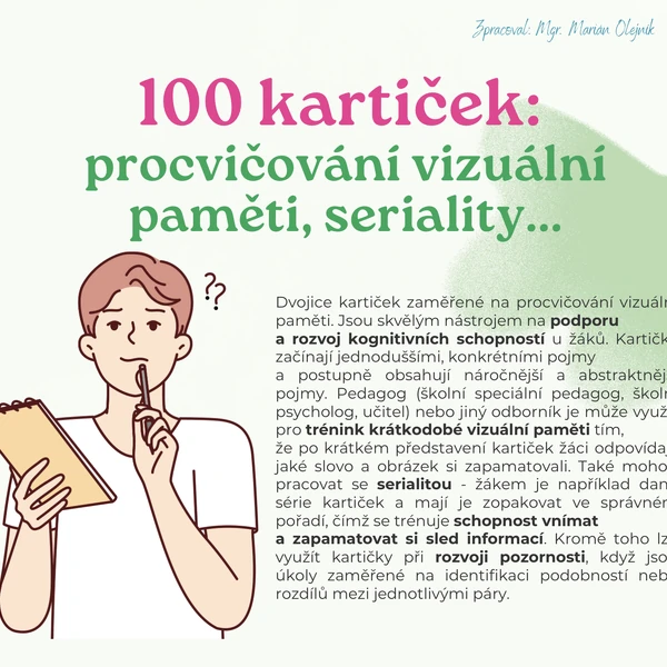 100 kartiček: procvičování vizuální paměti, seriality