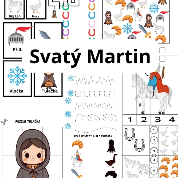 Svatý Martin-počítání, grafomotorika, barvy