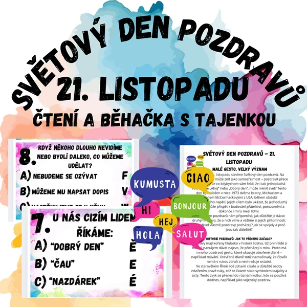 Světový den pozdravů 21. listopadu - čtení a běhačka s tajenkou