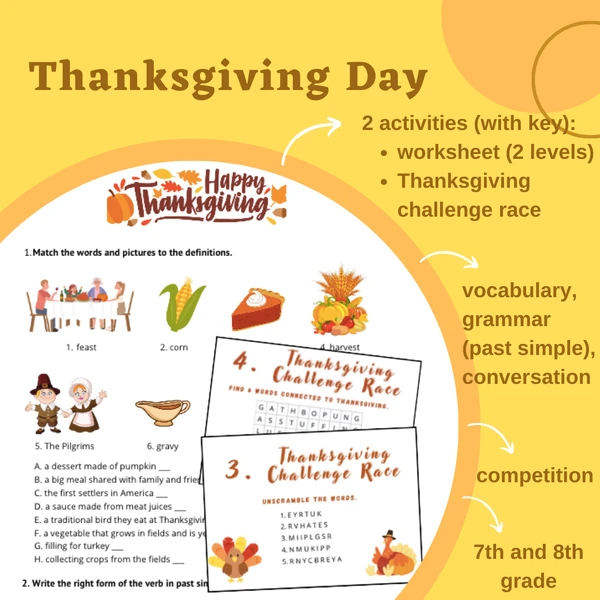 Thanksgiving (worksheet, challenge race)