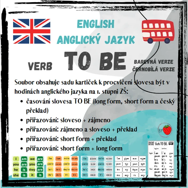 Sloveso To Be - kartičky