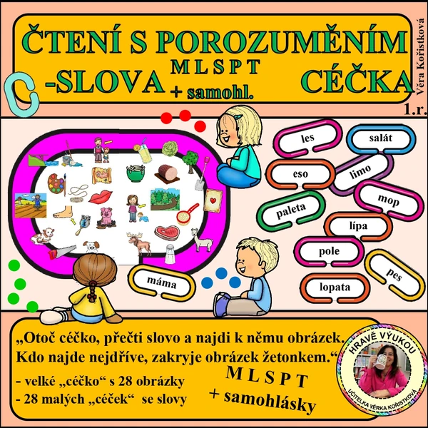 ČTENÍ S POROZUMĚNÍM – SLOVA se souhl. M L S P T + samohl. – CÉČKA