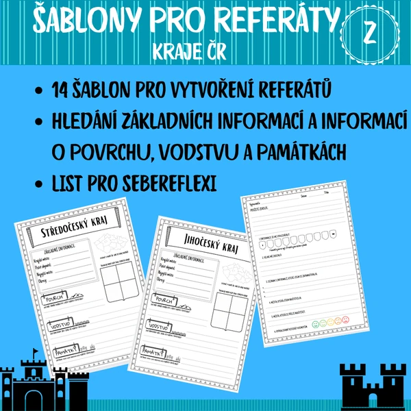Kraje ČR - šablony na referát