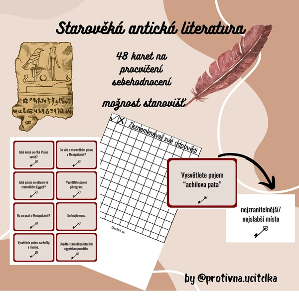 Starověká antická literatura- 48 otázek k procvičení