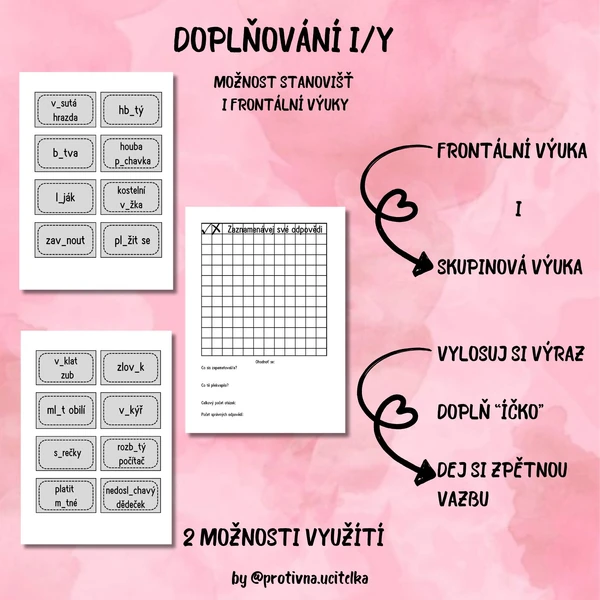 Variabilní karty na doplňování i/y