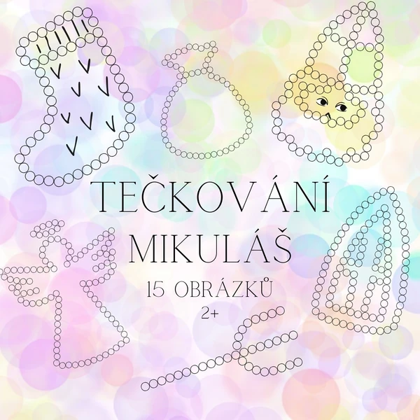 Tečkování - Mikuláš - 15 obrázků